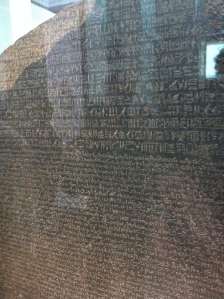 The Hieroglyphs and Coptic  writing on the Rosetta Stone