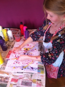 J and her colourful masterpiece